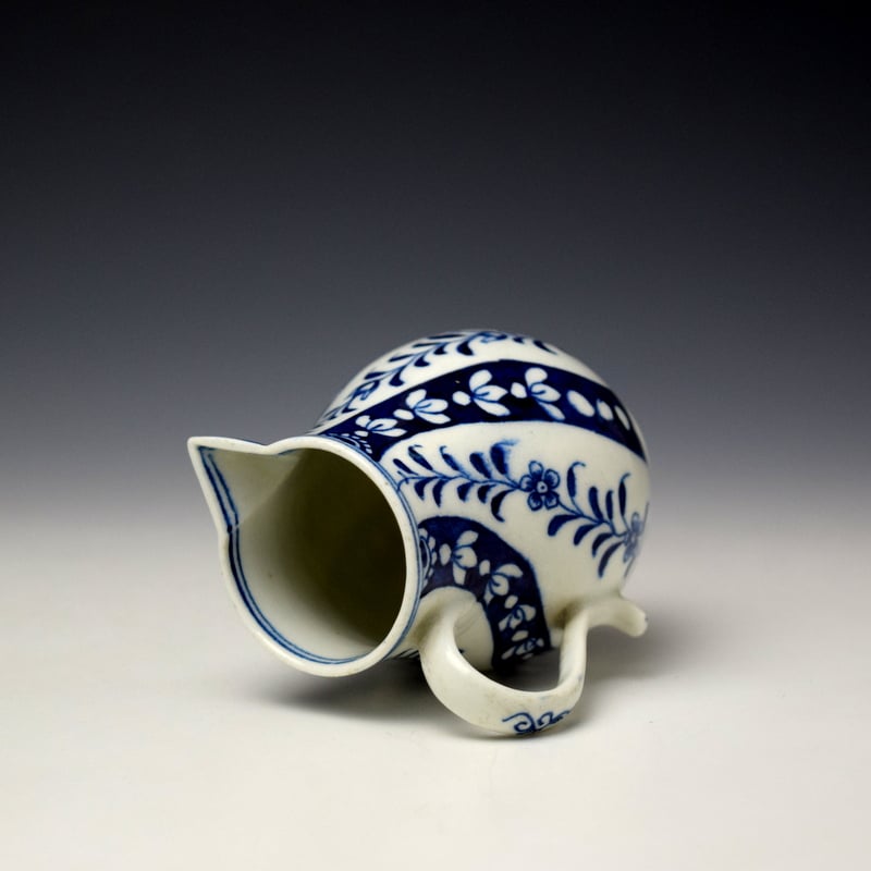 Lowestoft Blue Queen Charlotte Pattern Sparrow Beak Jug c1770-75 (6)