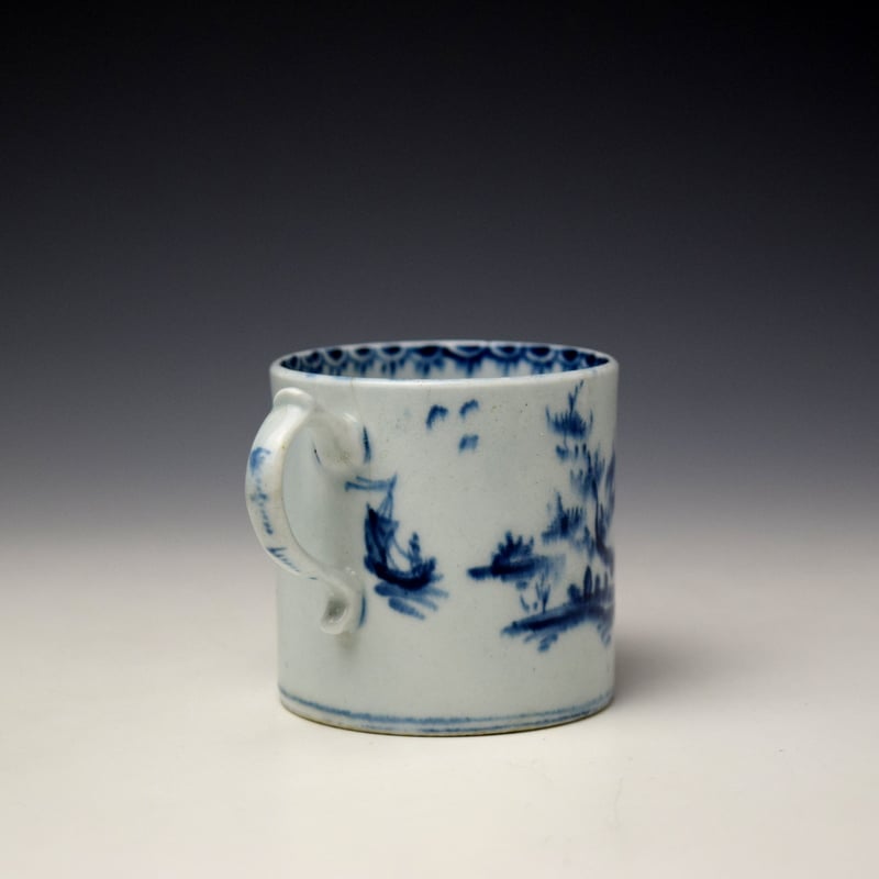 Lowestoft Boy on the Bridge Pattern Coffee Can c1765 (4)