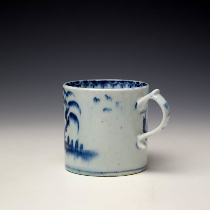 Lowestoft Boy on the Bridge Pattern Coffee Can c1765 (5)