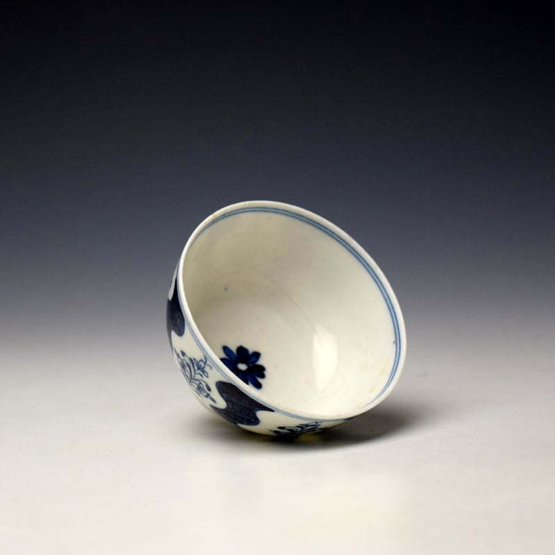 Lowestoft Childs Size Robert Browne Pattern Teabowl and Saucer c1770-80 (5)
