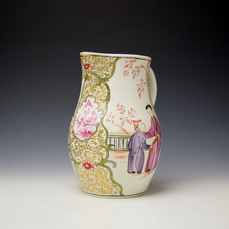 Lowestoft Chinese Boy Pattern Coffee pot c1780-85 (2)