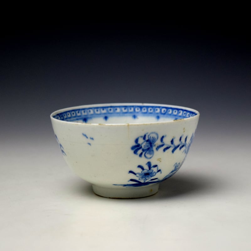 Lowestoft Cotton Tree and Fence Pattern Teabowl and Saucer c1780-85 (3)