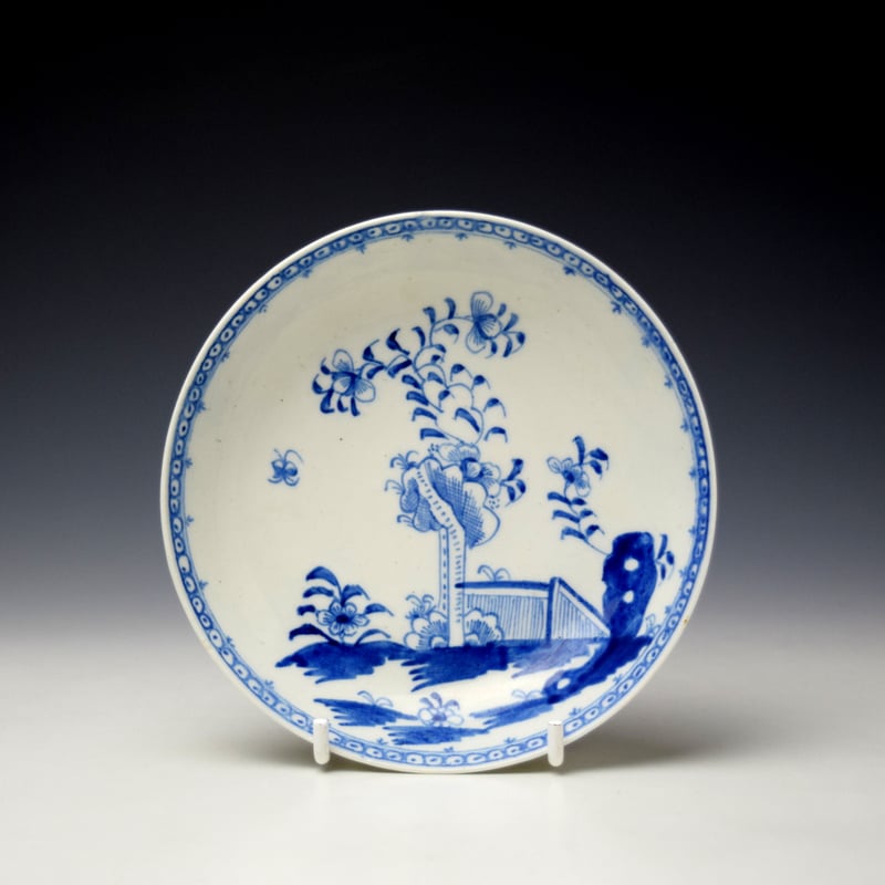 Lowestoft Cotton Tree and Fence Pattern Teabowl and Saucer c1780-85 (8)