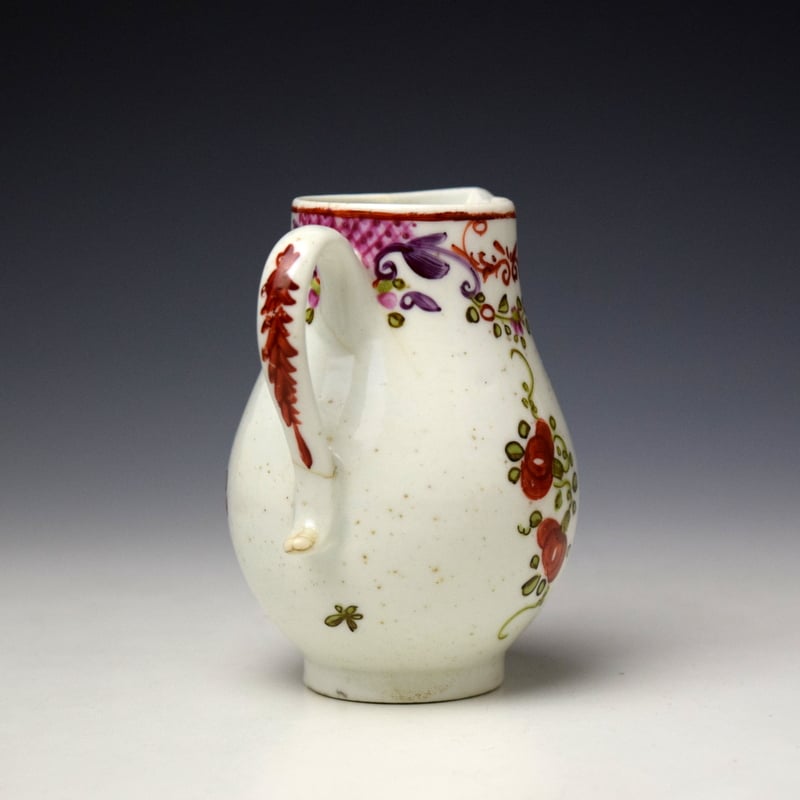 Lowestoft Curtis Floral Pattern Sparrow Beak Jug c1770-80 (4)