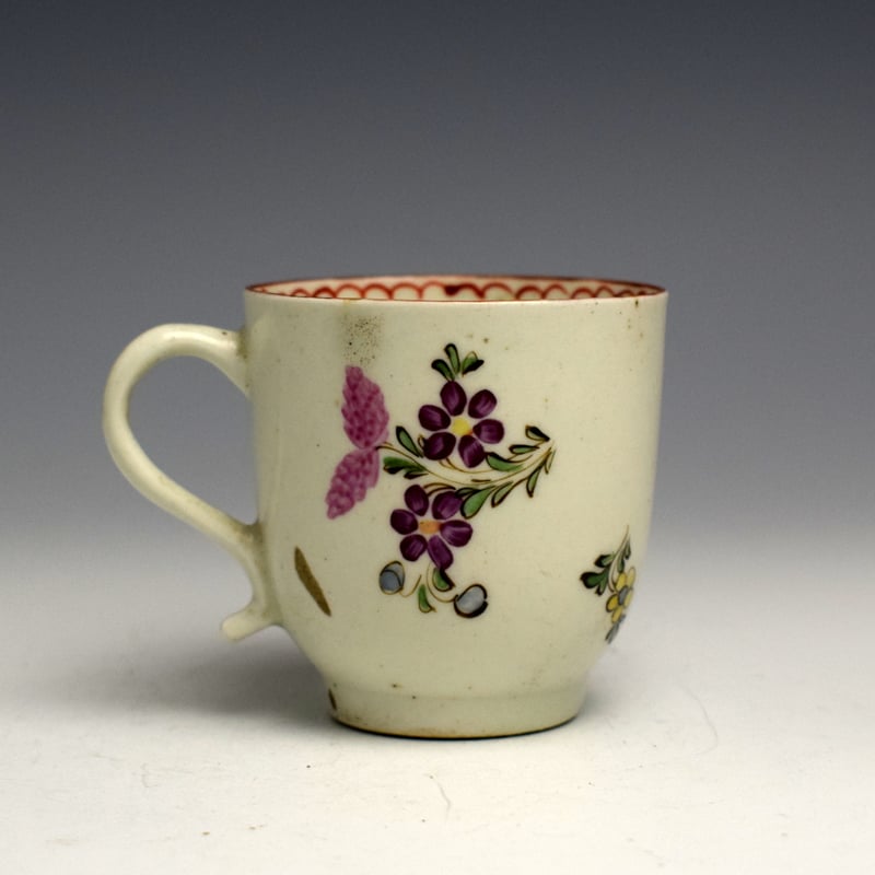 Lowestoft Curtis Style Floral Coffee cup c1780 (1)