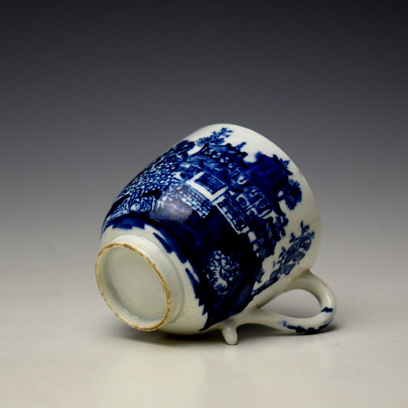 Lowestoft Dark Landscape Pattern Coffee Cup and Saucer c1790-1800 Ex Norwich Castle Museum Collection (8)