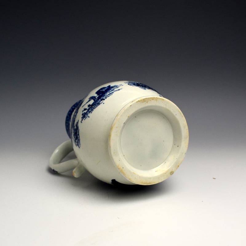 Lowestoft Dark Landscape Pattern Coffee Pot c1790 (6)