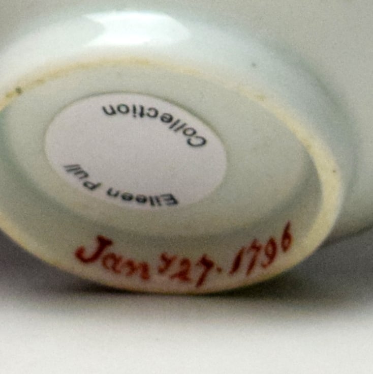 Lowestoft Dated Corn Sprigs Pattern Teabowl and Saucer 1796 (10)