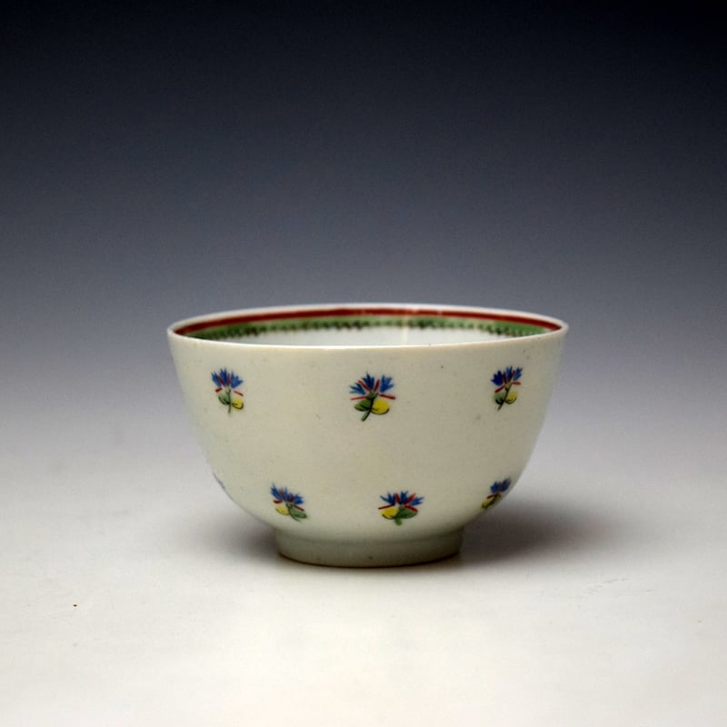Lowestoft Dated Corn Sprigs Pattern Teabowl and Saucer 1796 (2)
