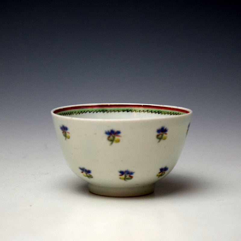 Lowestoft Dated Corn Sprigs Pattern Teabowl and Saucer 1796 (4)
