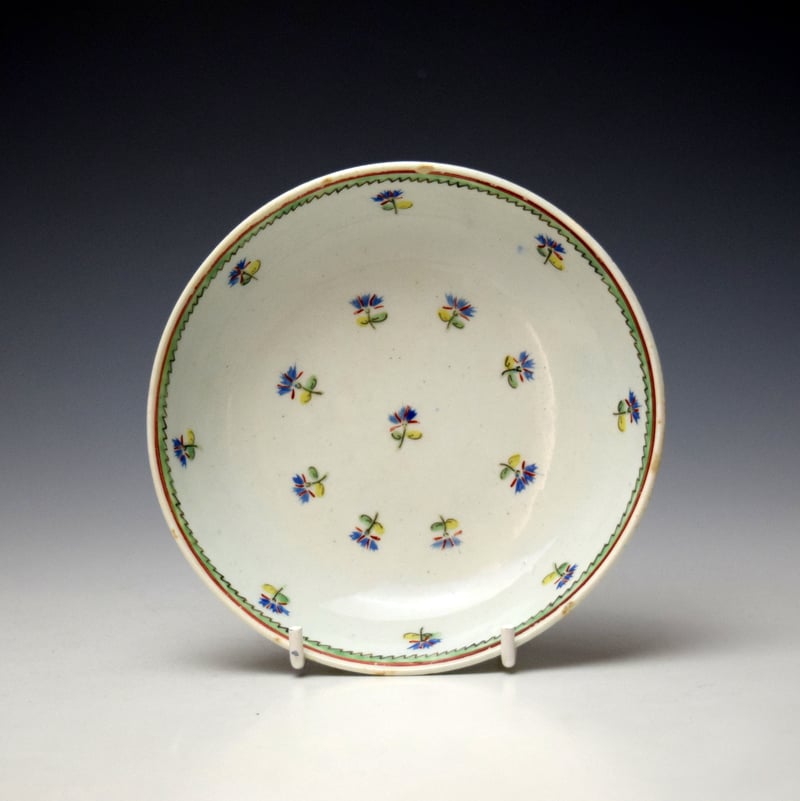 Lowestoft Dated Corn Sprigs Pattern Teabowl and Saucer 1796 (7)