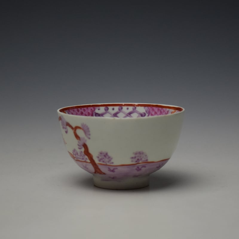 Lowestoft Deer Park Pattern Teabowl and Saucer c1785-90 (4)