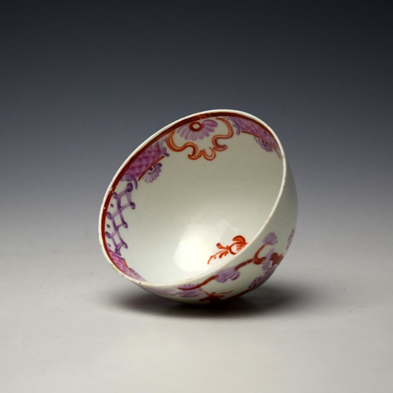 Lowestoft Deer Park Pattern Teabowl and Saucer c1785-90 (6)