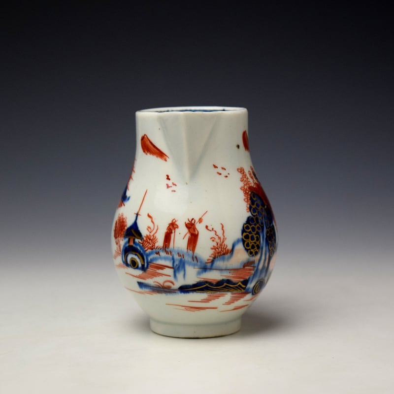 Lowestoft Dolls House Pattern Sparrow Beak Jug c1780-90 (2)