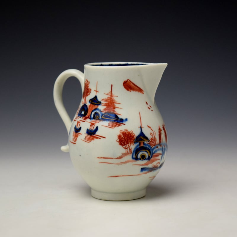 Lowestoft Dolls House Pattern Sparrow Beak Jug c1780-90 (3)