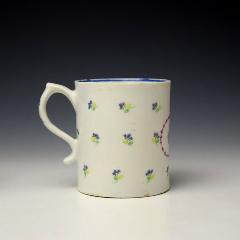 Lowestoft ER 1793 Cornflower Sprigs Pattern Small Mug (3)