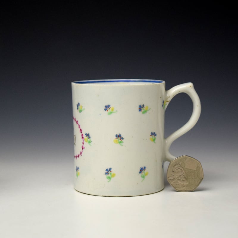 Lowestoft ER 1793 Cornflower Sprigs Pattern Small Mug (5)