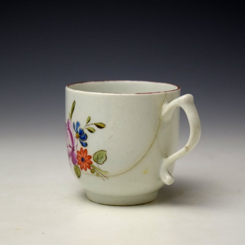 Lowestoft Early Rose and Floral Sprays Pattern Coffee Cup c1768-72 (4)