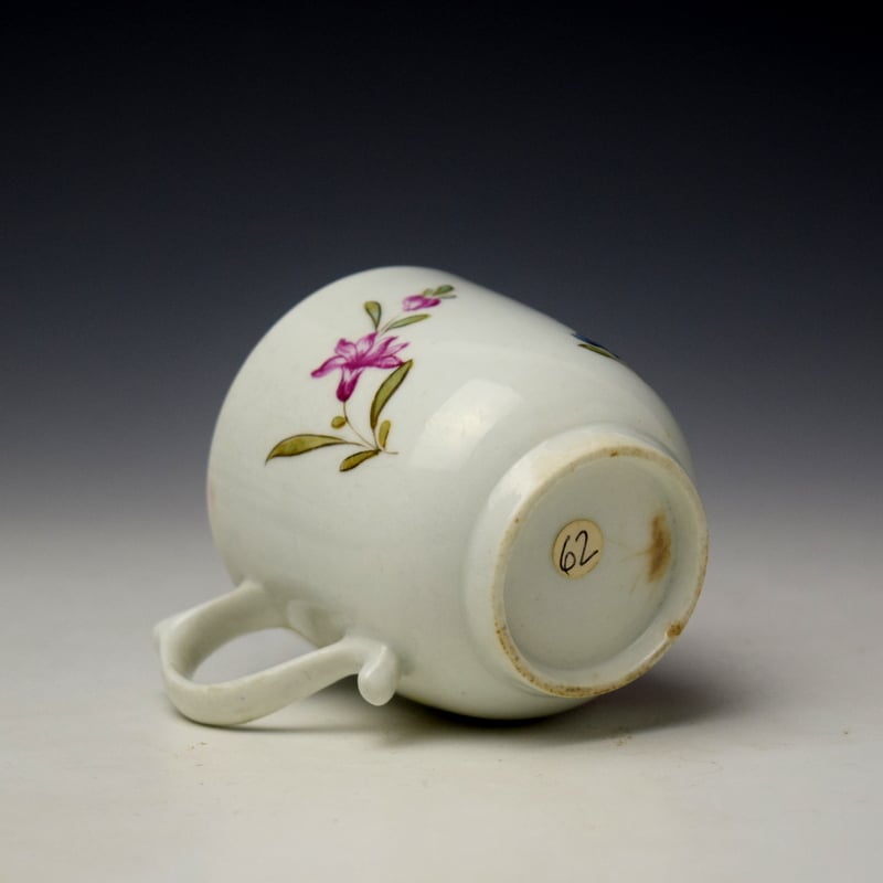 Lowestoft Early Rose and Floral Sprays Pattern Coffee Cup c1768-72 (6)