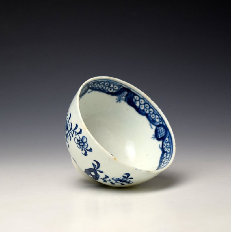 Lowestoft Fence Cotton Tree and Holed Rock Pattern Trio c1780-85 (13)