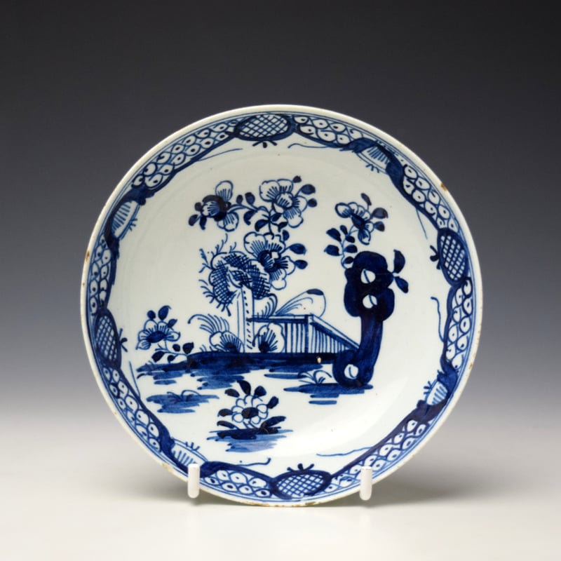 Lowestoft Fence Cotton Tree and Holed Rock Pattern Trio c1780-85 (14)