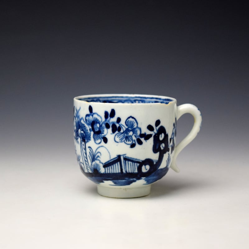 Lowestoft Fence Cotton Tree and Holed Rock Pattern Trio c1780-85 (2)