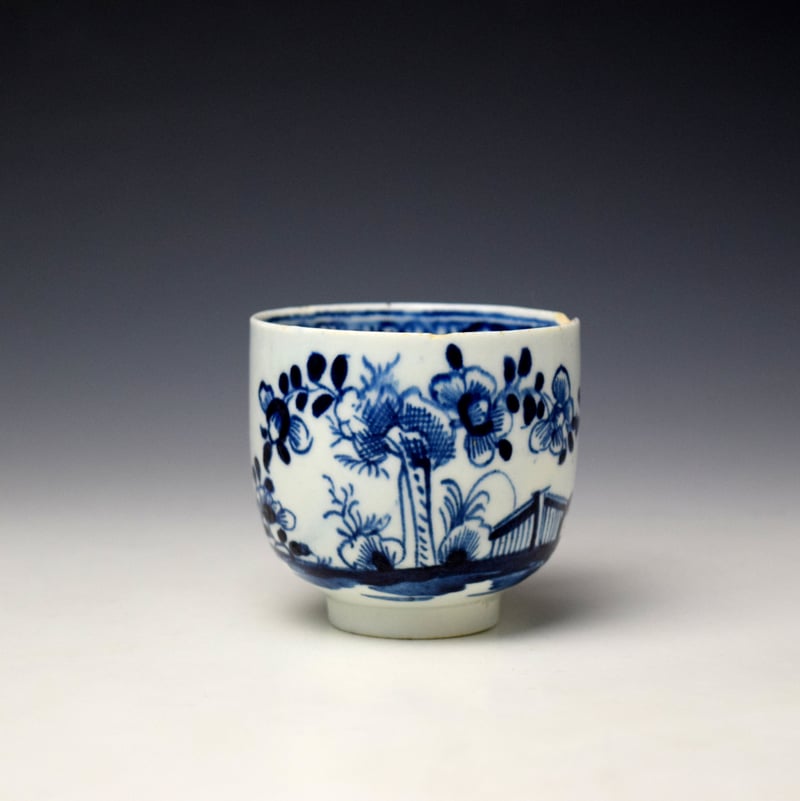 Lowestoft Fence Cotton Tree and Holed Rock Pattern Trio c1780-85 (3)