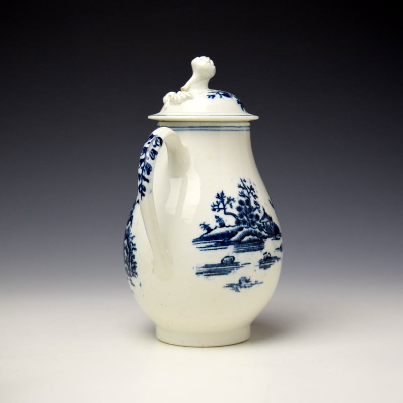 Lowestoft Fence Pattern Milk Jug and Cover c1770-75 (4)