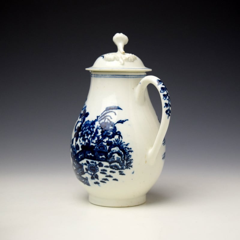Lowestoft Fence Pattern Milk Jug and Cover c1770-75 (5)