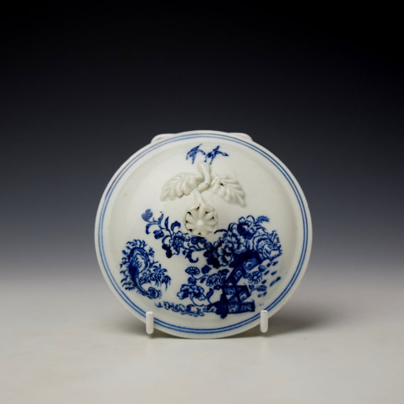Lowestoft Fence Pattern Sucrier and Cover c1770-75 (6)
