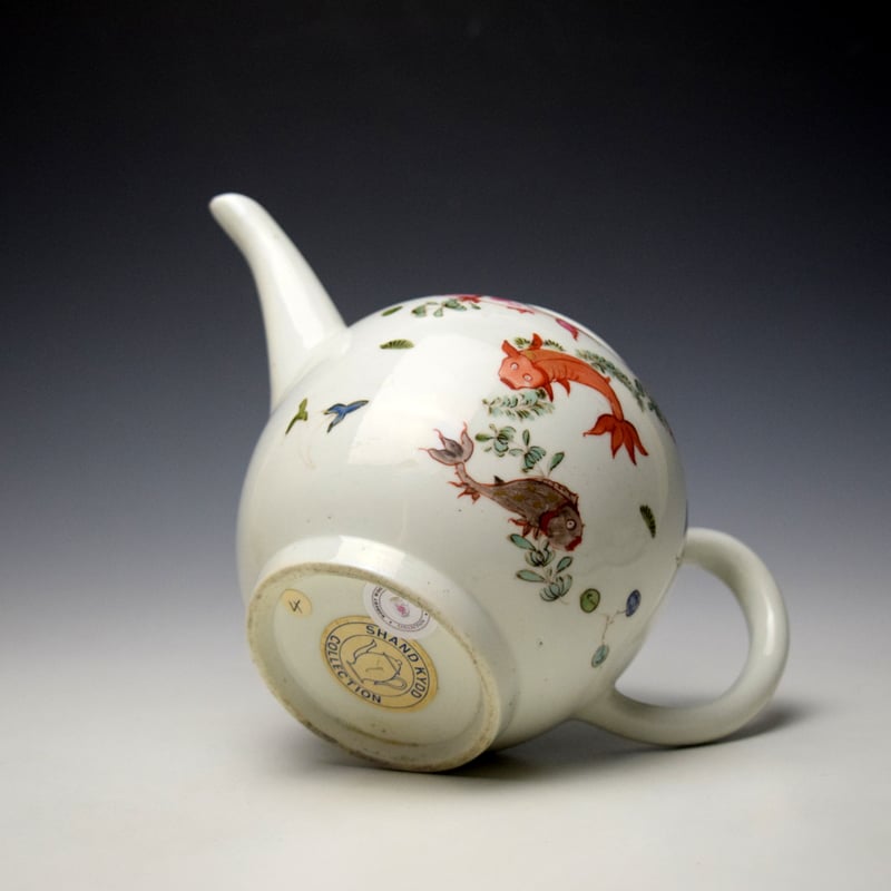 Lowestoft Fish Pattern Teapot and Cover c1775-80 (7)