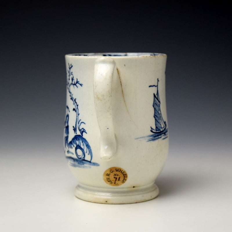 Lowestoft Fisherman and Landscape Pattern Bell Shaped Mug c1770-75 (6)
