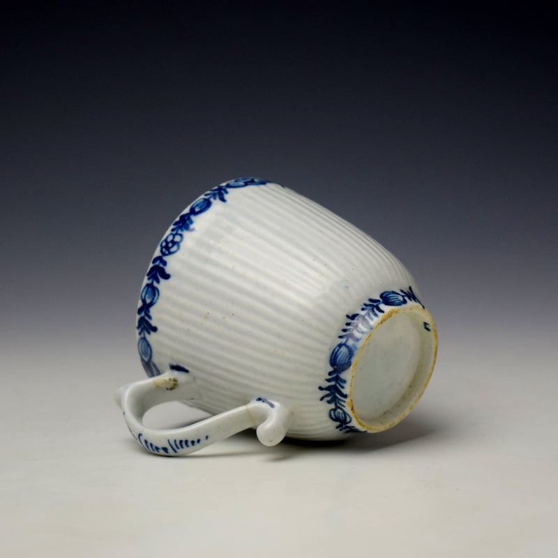 Lowestoft Floral Band Pattern Ribbed Coffee Cup c1762-65 (5)