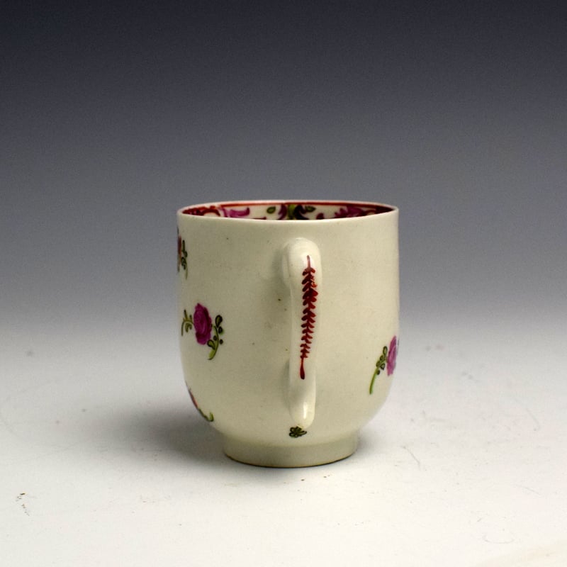 Lowestoft Floral Decorated Coffee Cup c1780 (4)