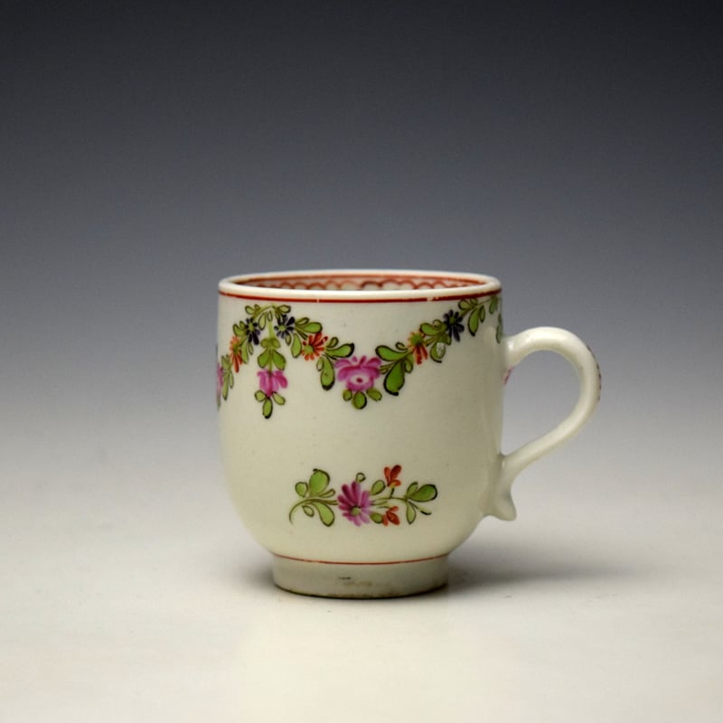 Lowestoft Floral Garland Pattern Coffee Cup c1780-85 (1)