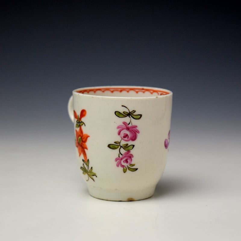 Lowestoft Floral Pattern Coffee Cup c1768-70 (2)