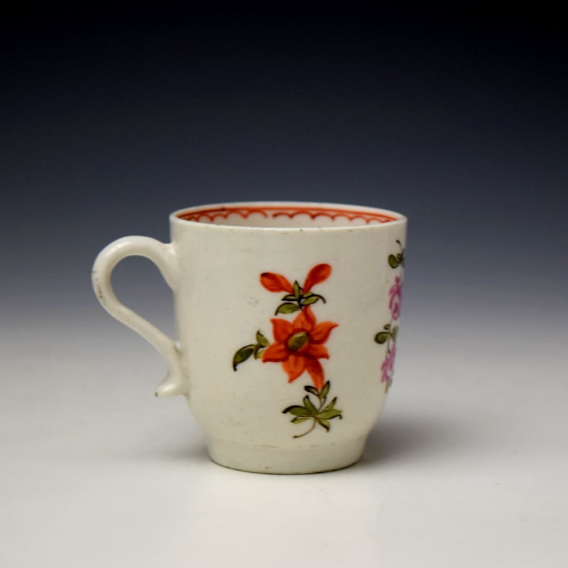 Lowestoft Floral Pattern Coffee Cup c1768-70 (3)