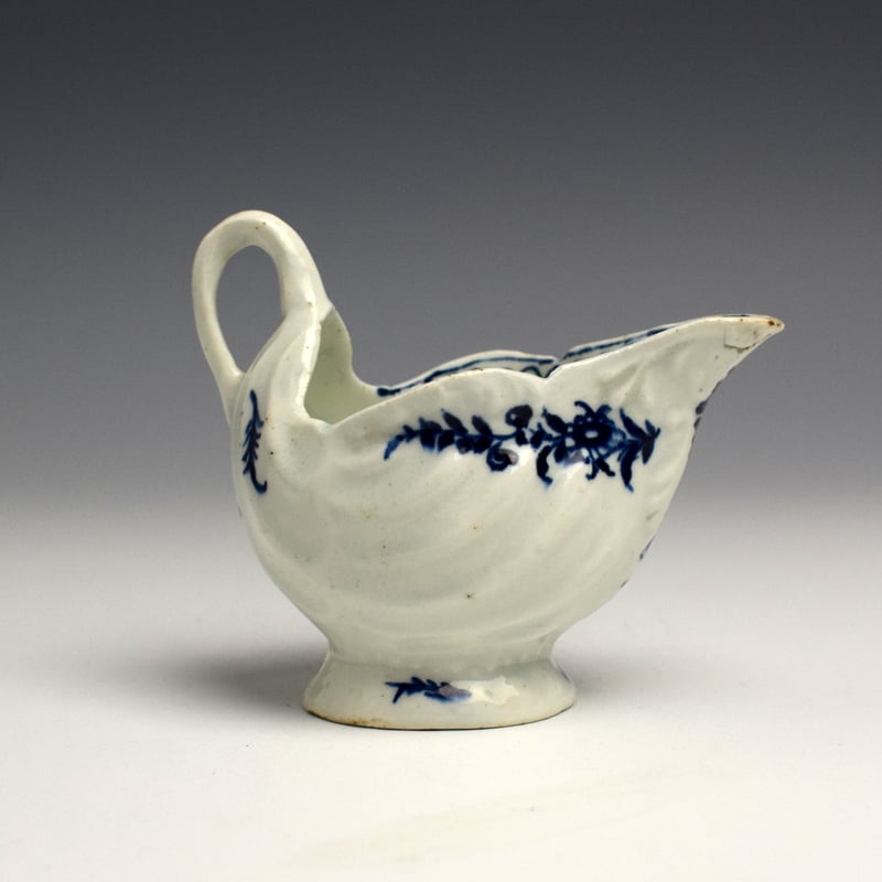 Lowestoft Floral Pattern Dolphin Ewer c1780 (2)