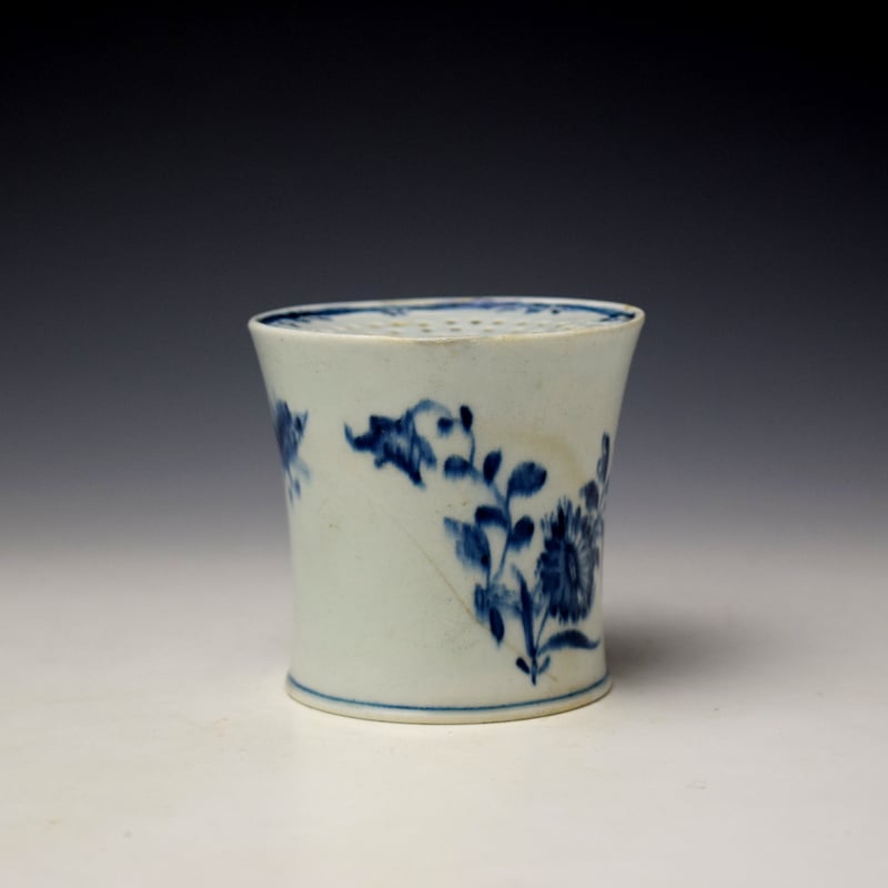 Lowestoft Floral Pattern Pounce Pot c1765-68 (2)