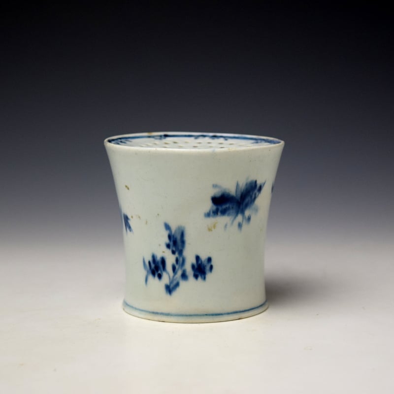 Lowestoft Floral Pattern Pounce Pot c1765-68 (3)