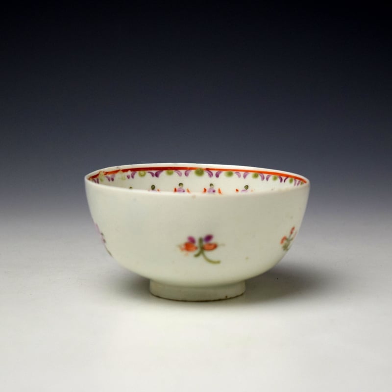 Lowestoft Floral Pattern Teabowl and Saucer c1780-90 (4)