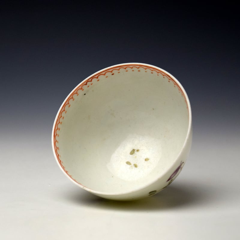 Lowestoft Floral Pattern Teabowl and saucer c1770-75 (6)