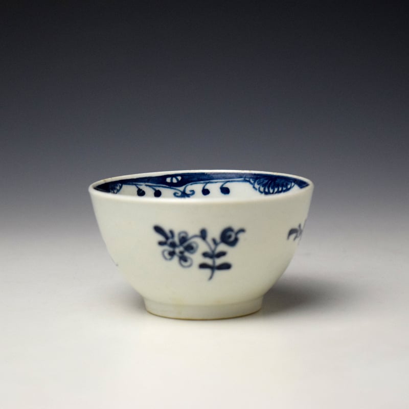Lowestoft Floral Spray Pattern Teabowl and Saucer c1765-70 (3)