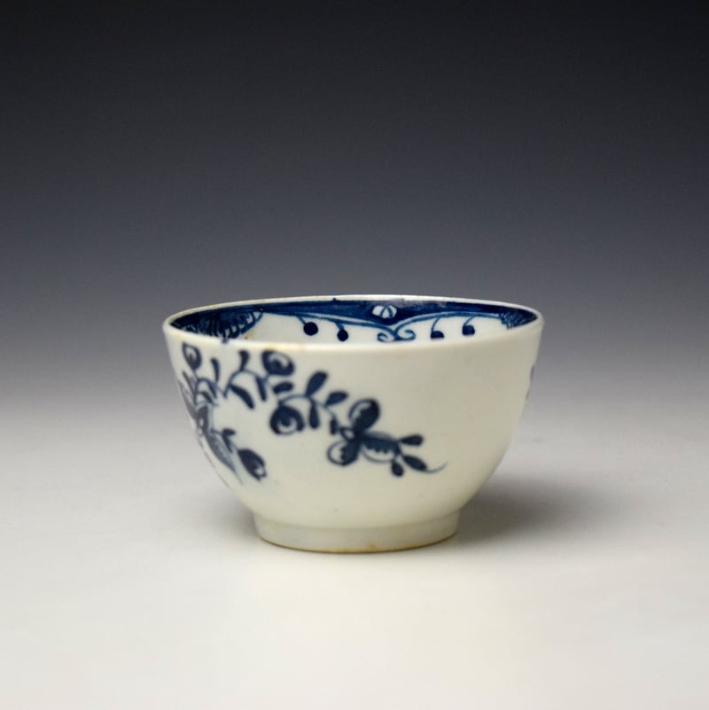 Lowestoft Floral Spray Pattern Teabowl and Saucer c1765-70 (4)