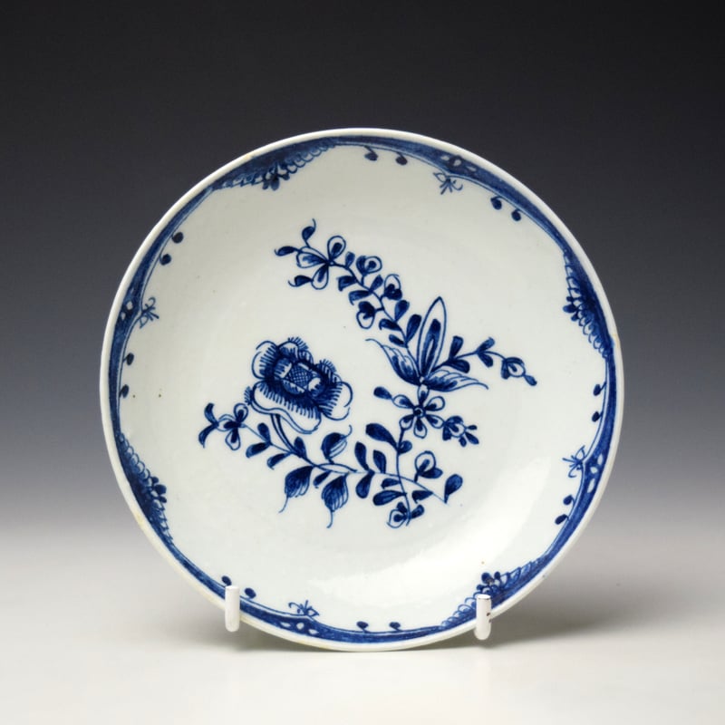 Lowestoft Floral Spray Pattern Teabowl and Saucer c1765-70 (7)