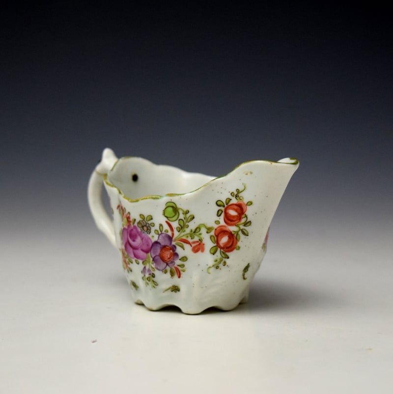 Lowestoft Floral Sprays Pattern Low Chelsea Ewer c1780-85 (3)