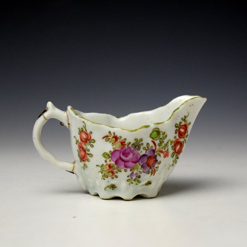 Lowestoft Floral Sprays Pattern Low Chelsea Ewer c1780-85 (4)