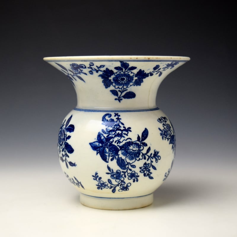 Lowestoft Floral Sprays Print Pattern Spittoon c1780-85 (2)