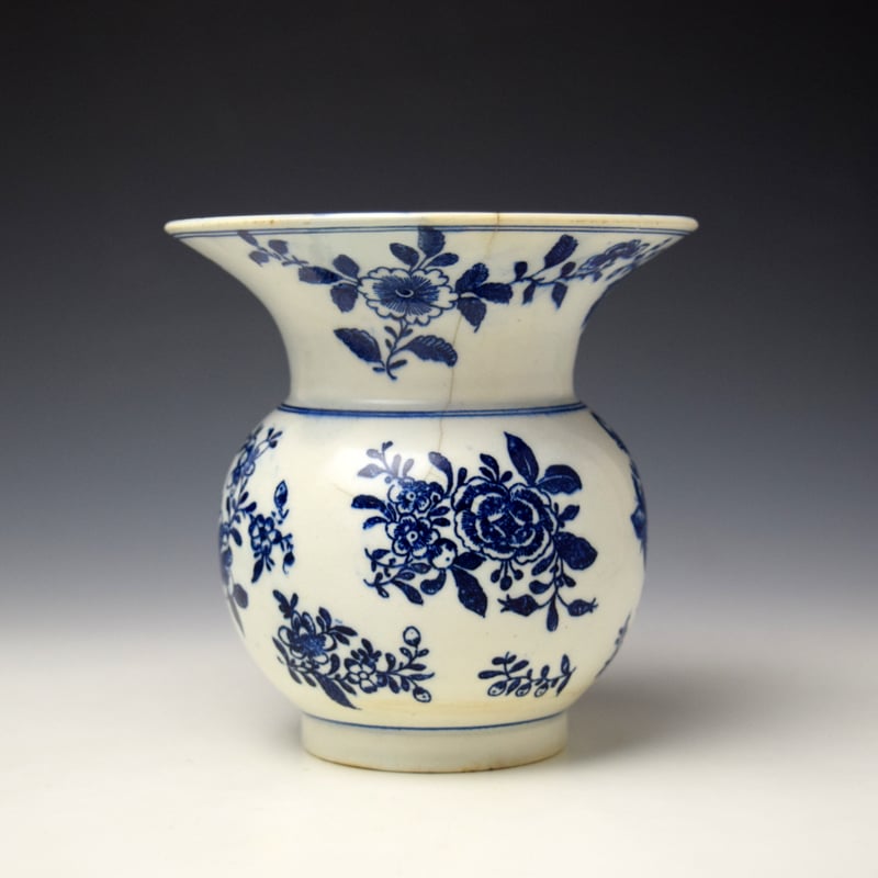 Lowestoft Floral Sprays Print Pattern Spittoon c1780-85 (3)