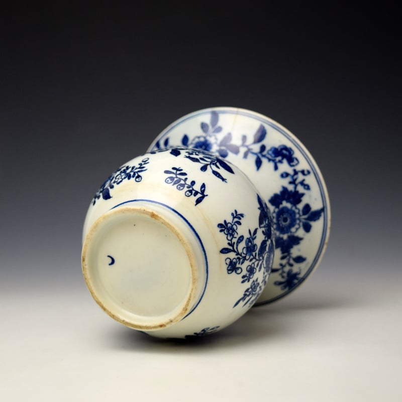 Lowestoft Floral Sprays Print Pattern Spittoon c1780-85 (6)